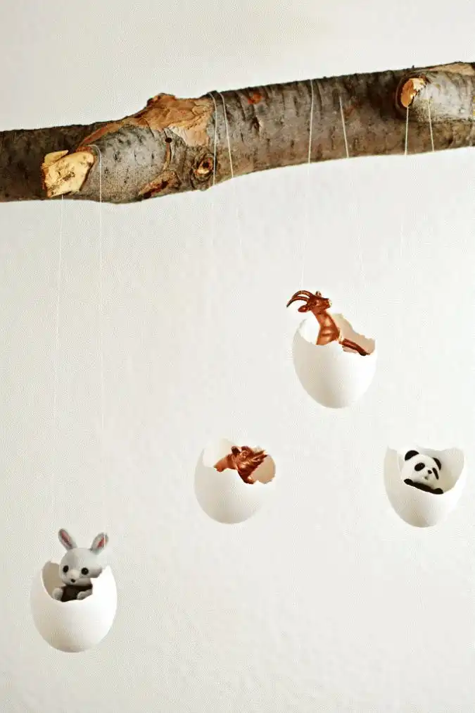 Easter eggshell mobile