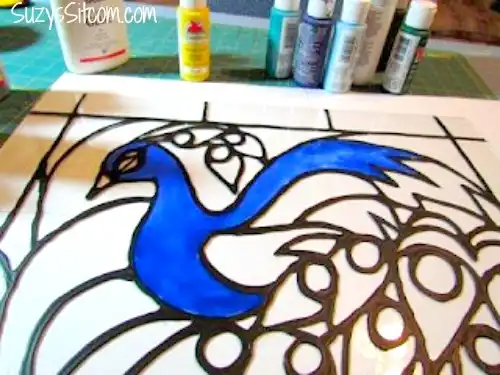 Easy Faux Stained Glass Effect