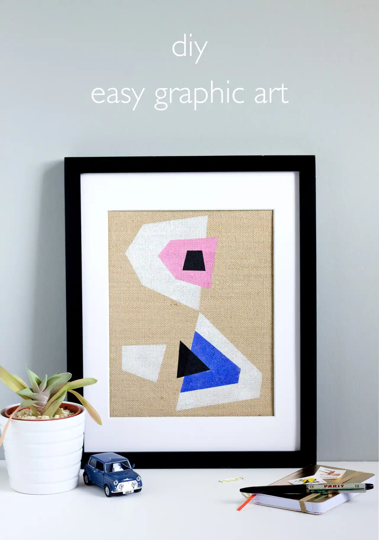 Easy burlap framed art