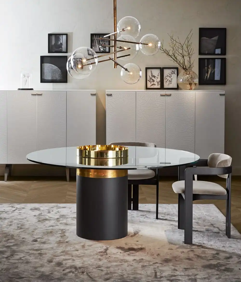 Easy chair for glass dining table
