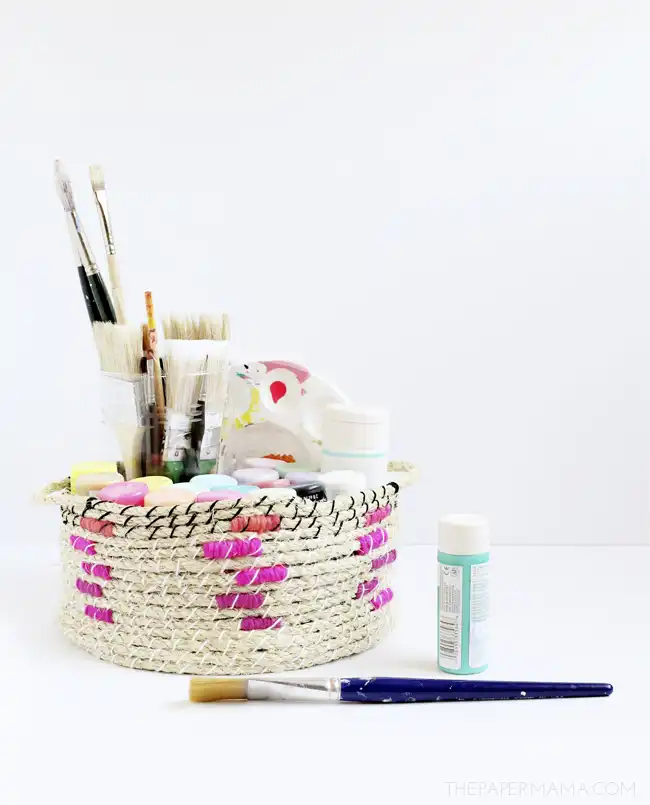 Easy wooven rope basket