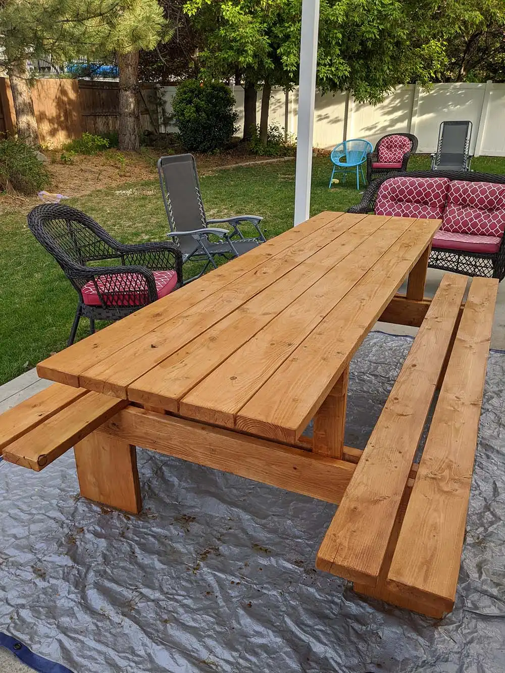 Eight-Foot Modern Picnic Table Plan