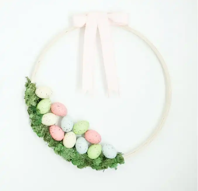 Embroidery hoop Easter Wreath