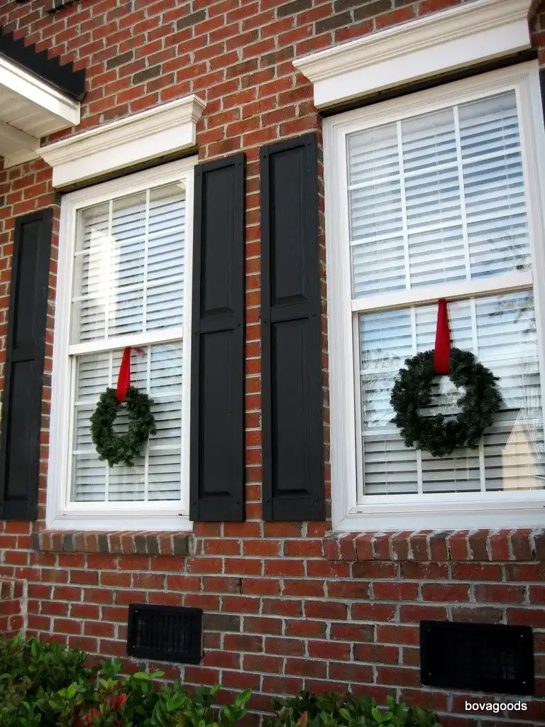 Exterior Christmas tree branches wreath