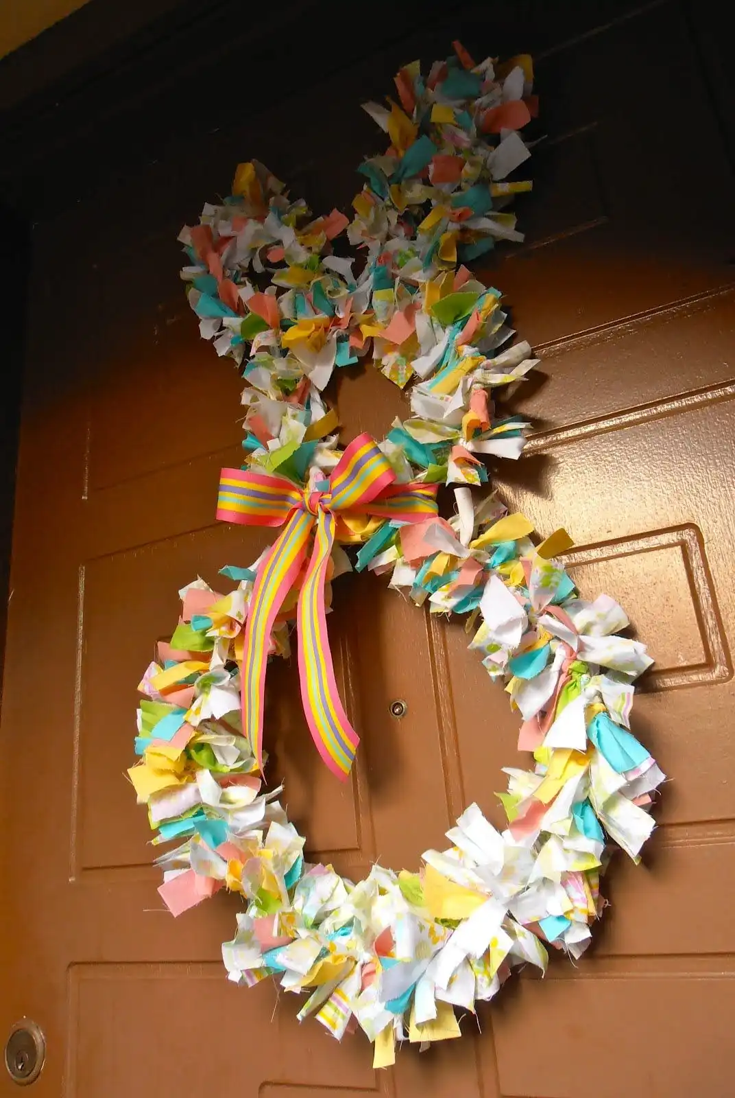 Fabric bunny wreath