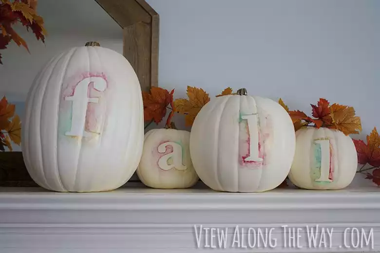 Fall watercolor pumpkin decor