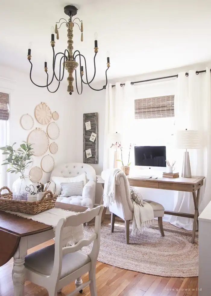 Farmhouse dining room curtains