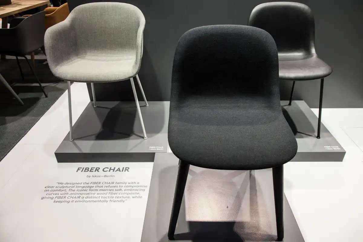 Fiber chair with wood base by iskos