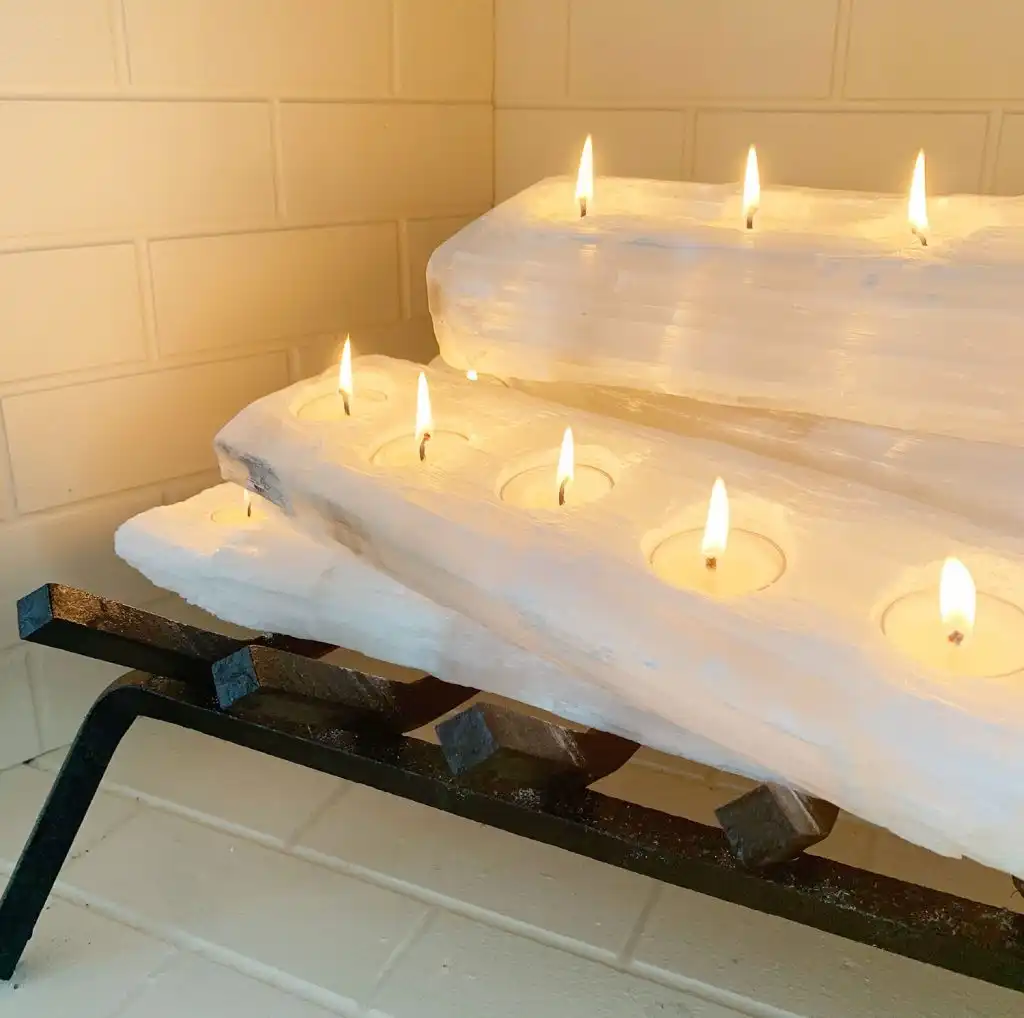 Fireplace logs in white