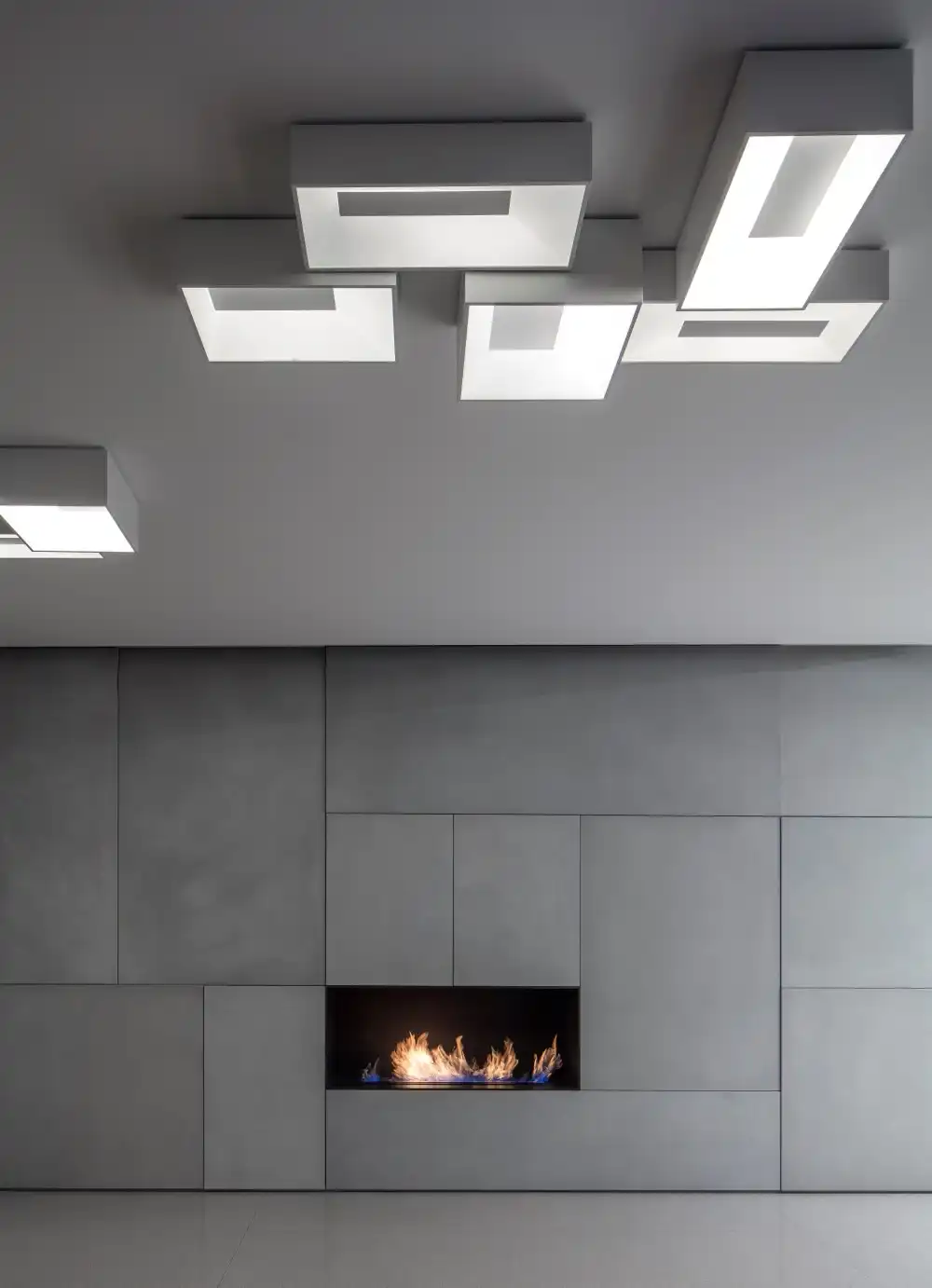Fireplace with Flush with the wall