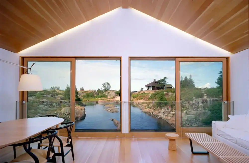 Floating House in Canada by MOS Architects living room