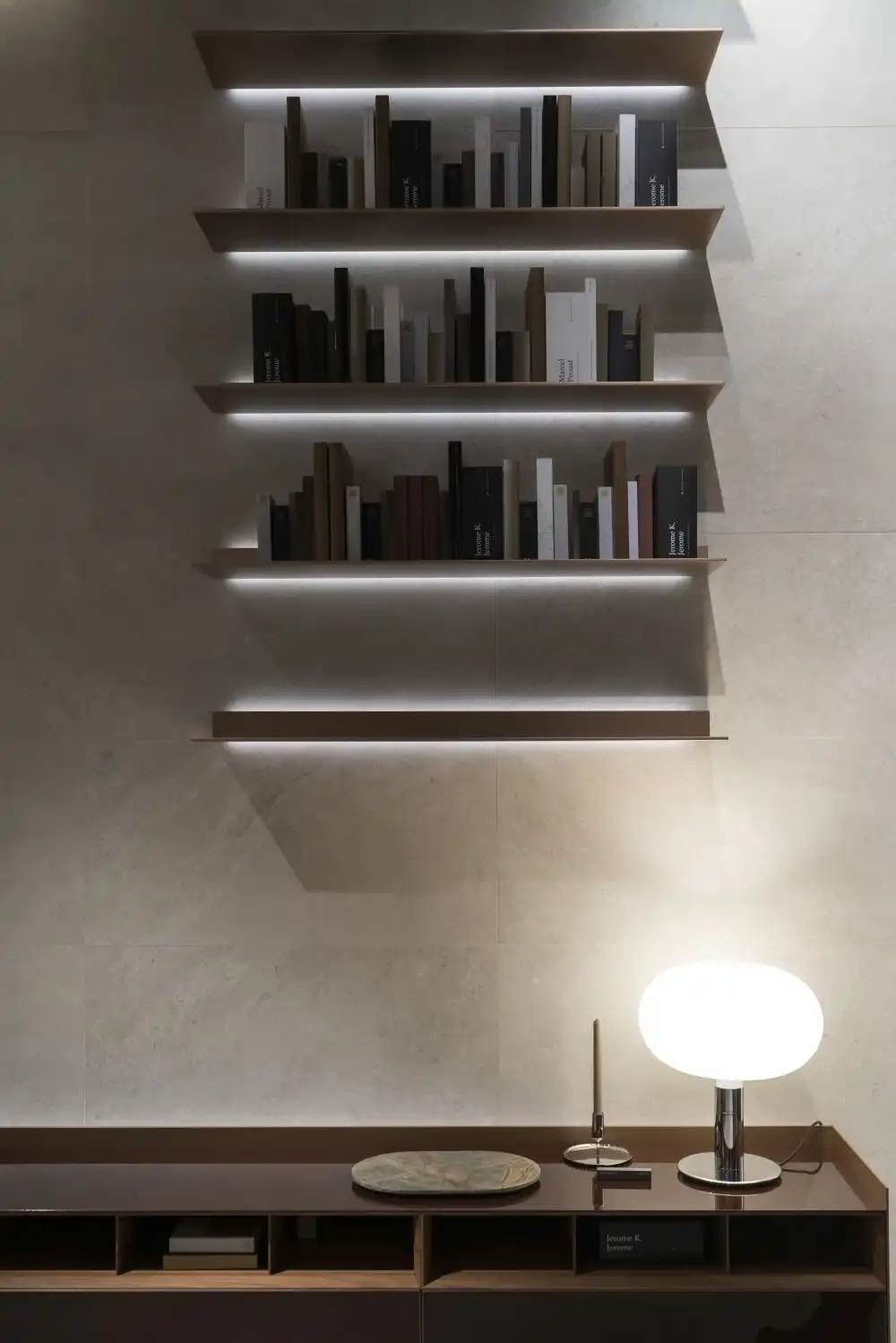 Floating shelves with LED light