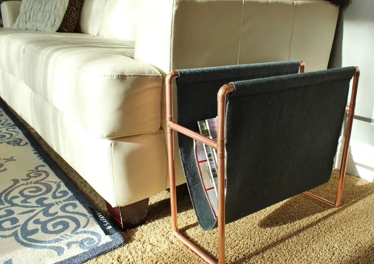 Floor DIY Copper Mag Rack