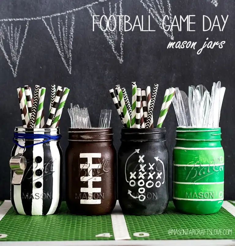 Football Party Mason Jar crafts