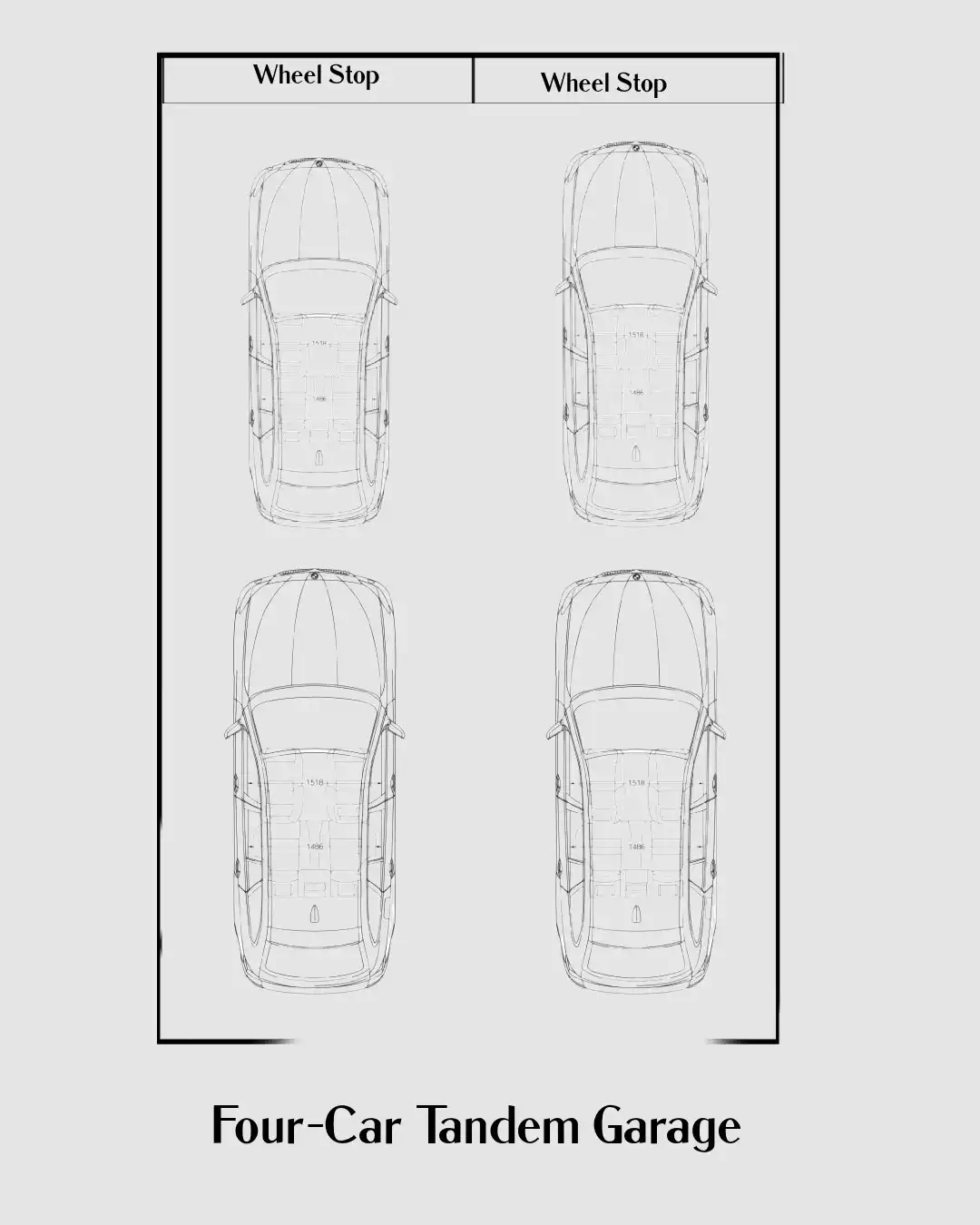 Four-Car Tandem Garage