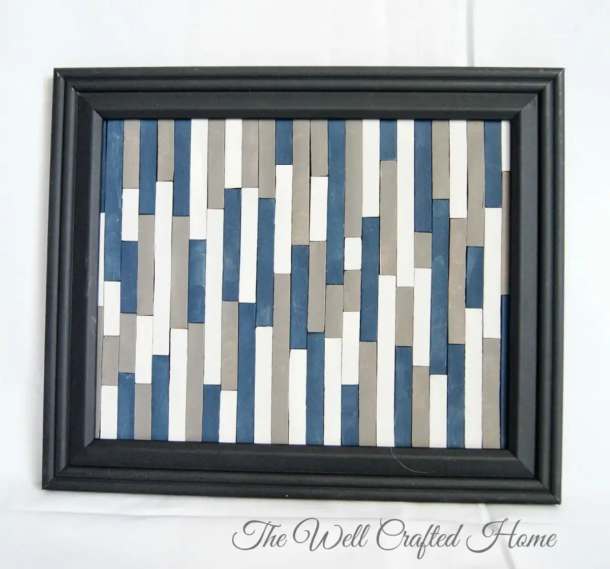 Framed Popsicle stick art