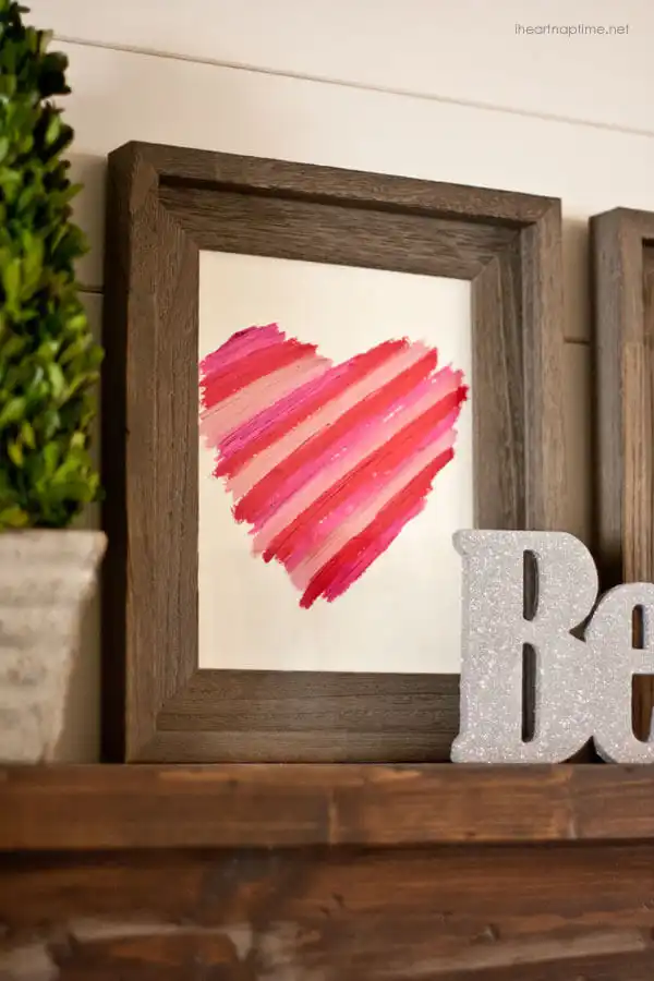 Framed heart lipstic DIY