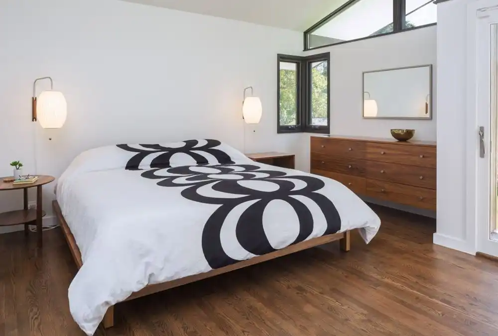 Framed mid century bedroom