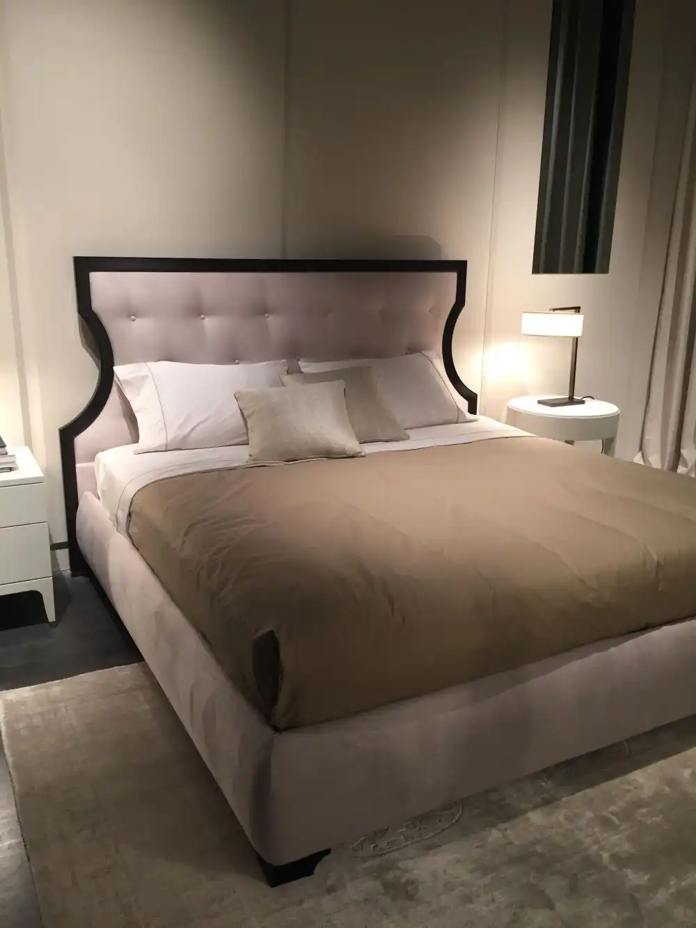 Framed small headboard with tufted design
