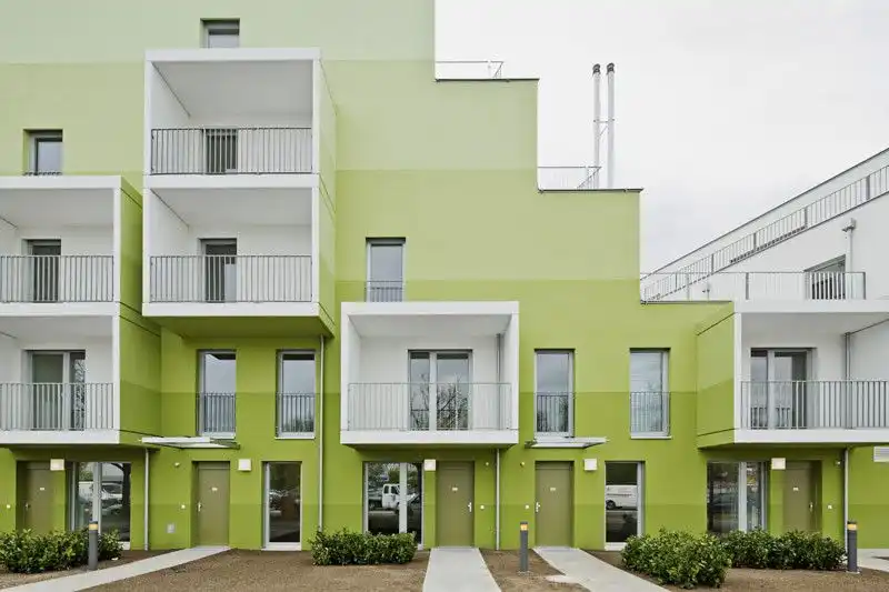 Fresh Green Facade Herzberg Public Housing
