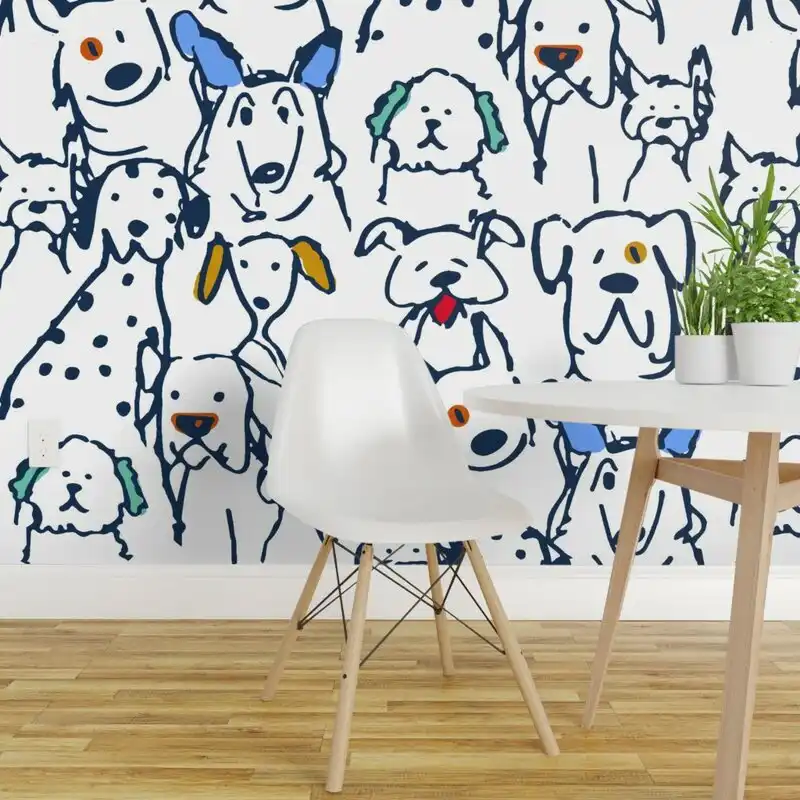 Fulk Dog Removable Peel and Stick Wallpaper Roll