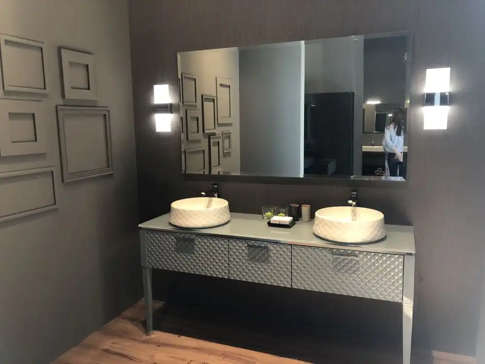 Full paint gray bathroom with luxury wash basin
