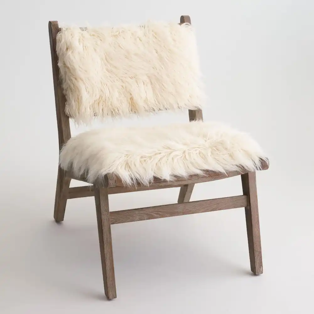 Fur accent for Scandinavian bedroom