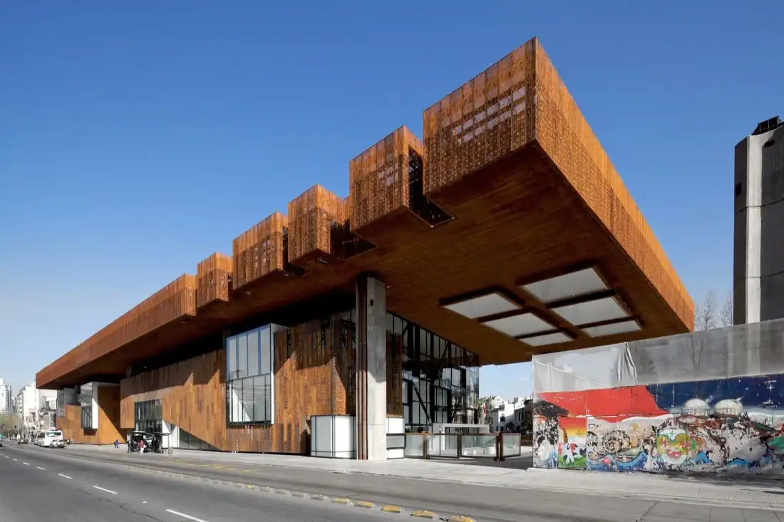 Gabriela Mistral Cultural Center Corten from Cristian Fernandez Arquitectos + Lateral Arquitectura & Diseño