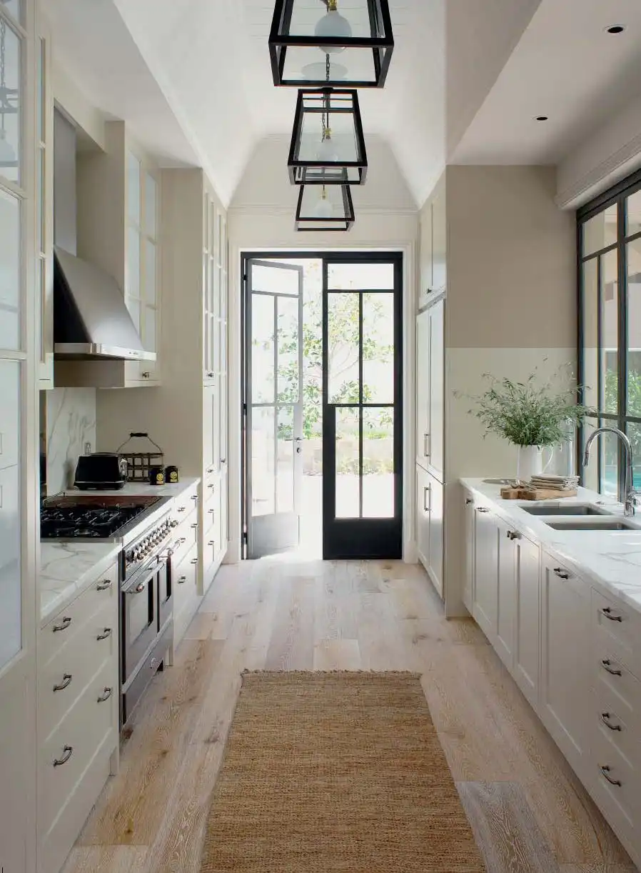 Galley kitchen chandeliers