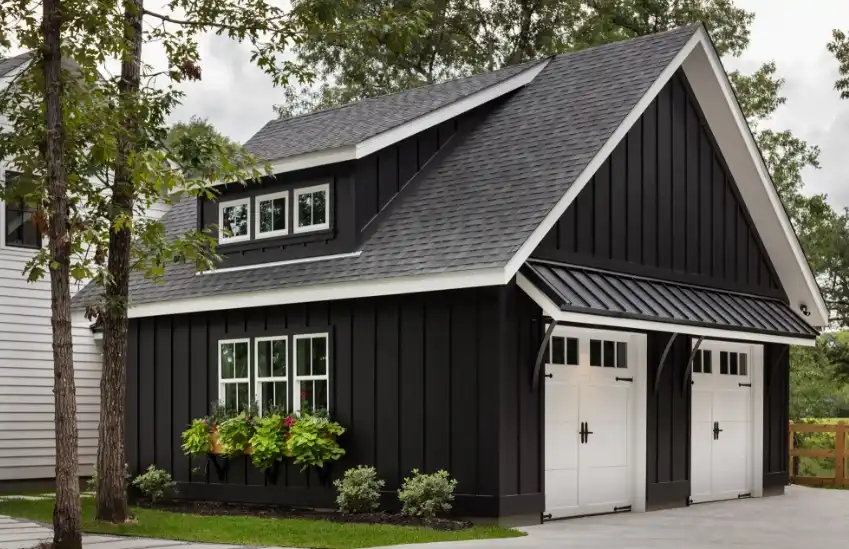 Garage with Double-Hung and Sliding Windows