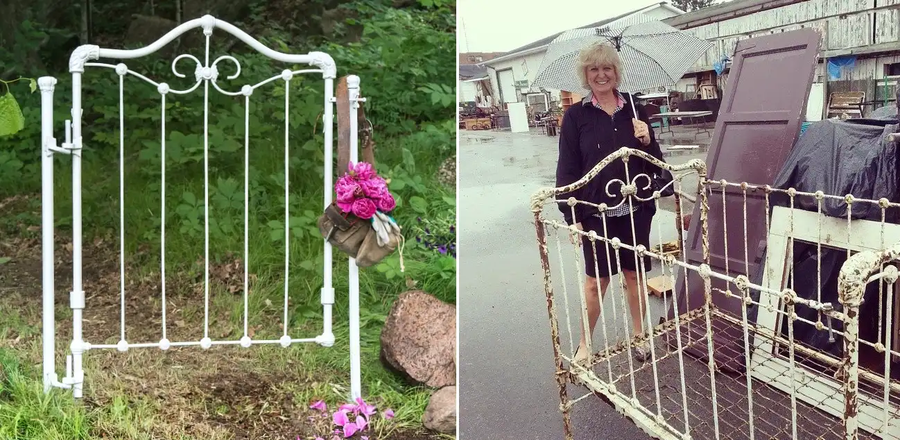 Garden Fence from an antique crib