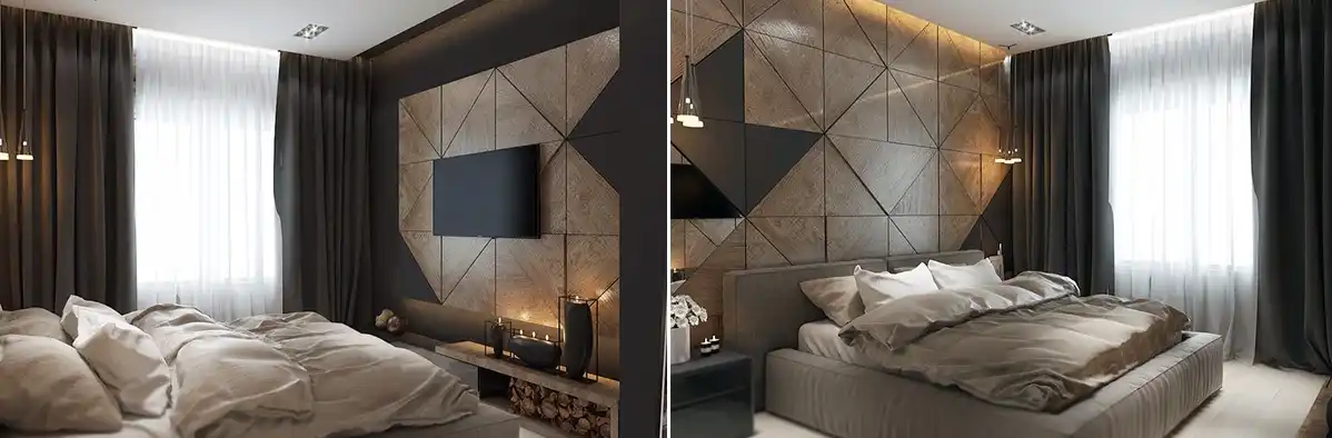 Geometric decorative walls bedroom ideas