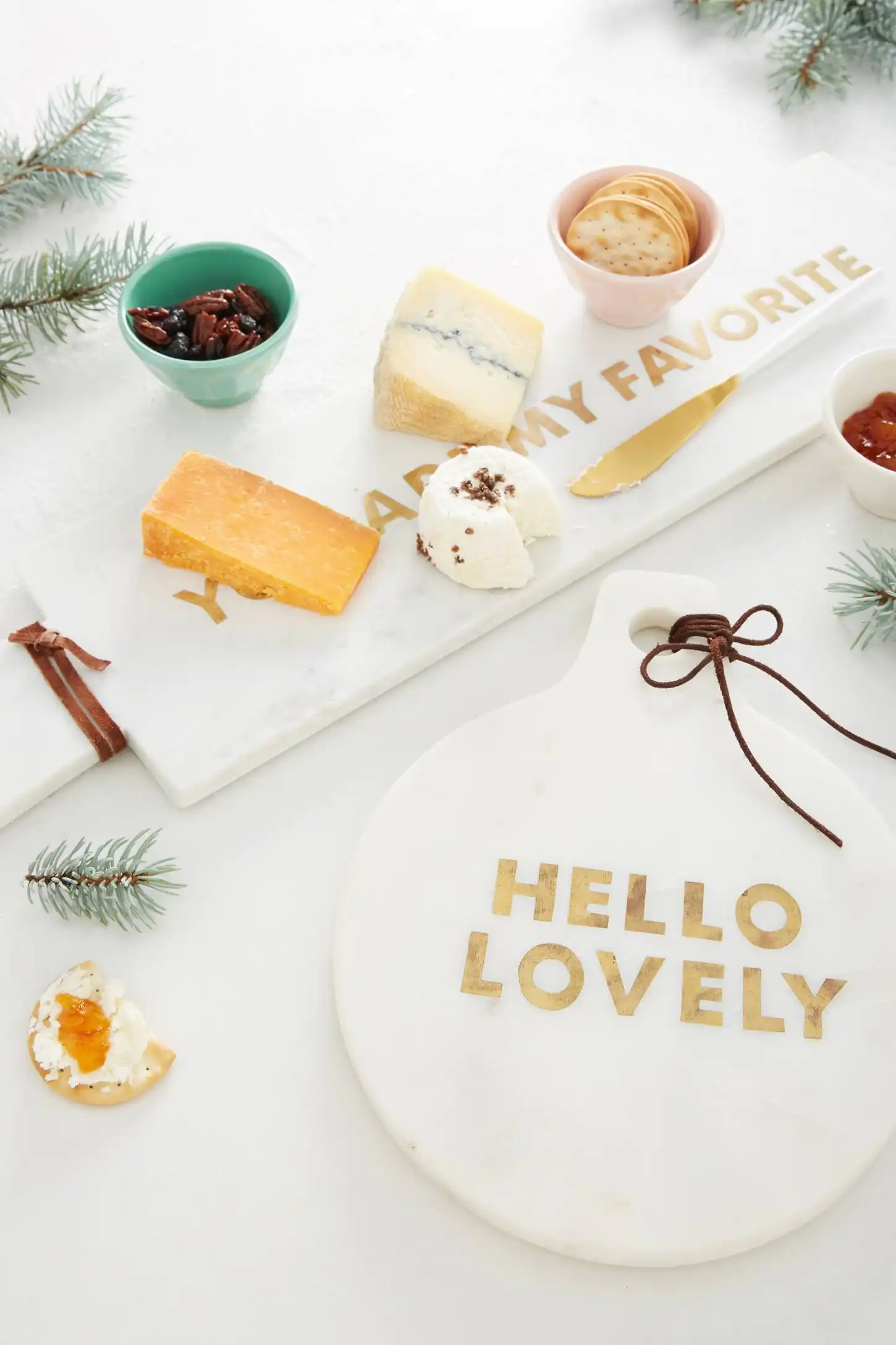 Gilded phrase cheese platter