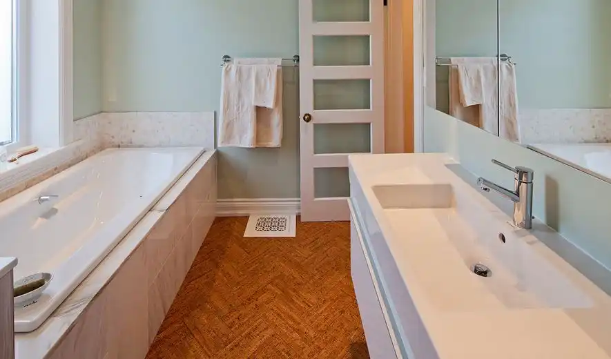 Glass Panel Door to bathroom
