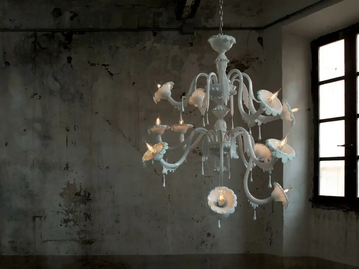 Glass chandelier from Karman Studio