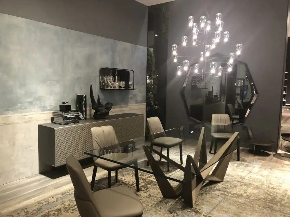 Take advantage of a glass table to make a small room appear bigger and more spacious