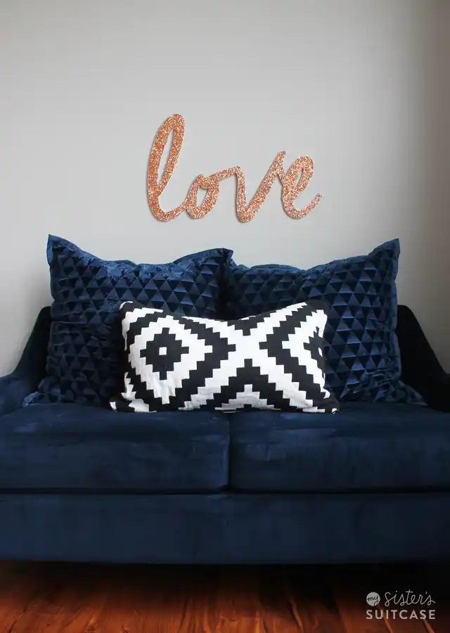 Glitter Love Sign on The Wall