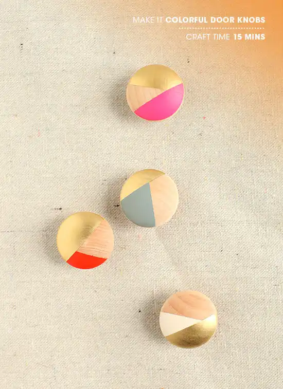 Gold and pink drawer knobs