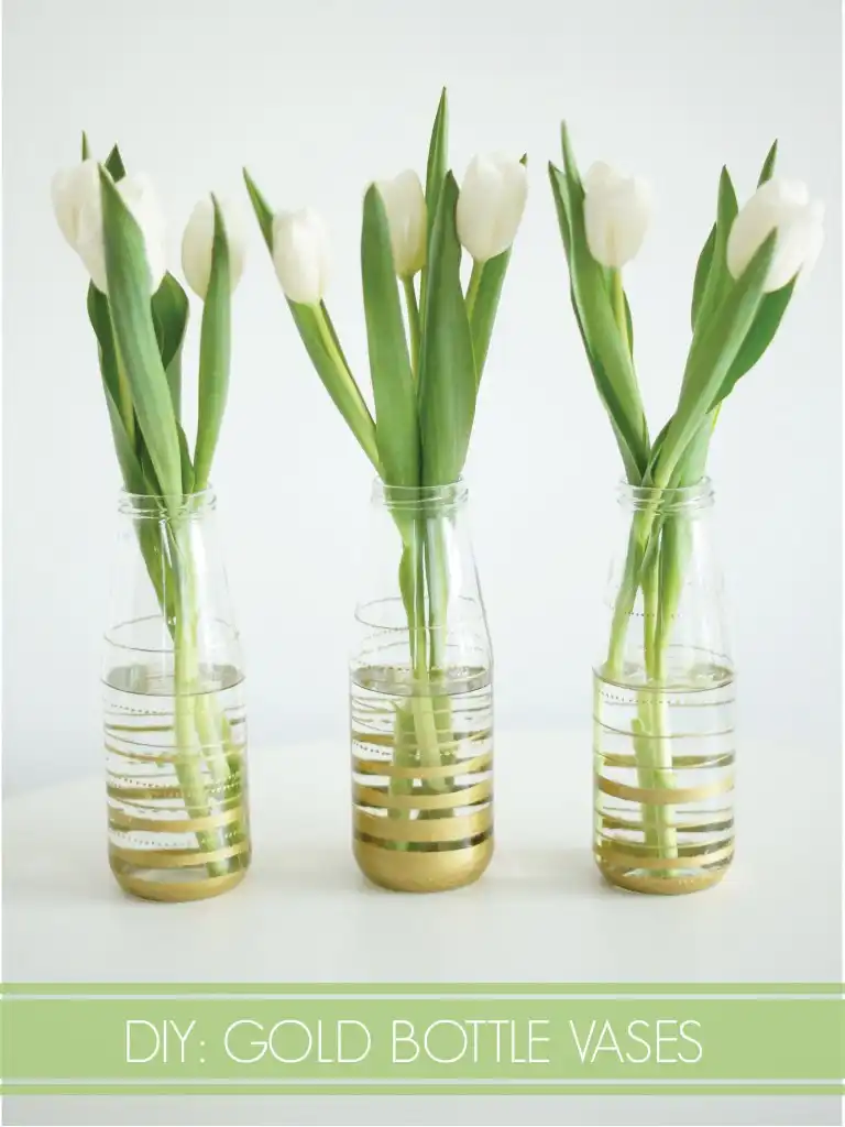 Gold bottle vases