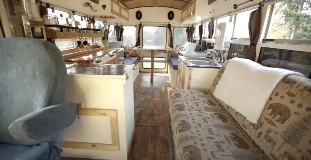 Gorgeous 12k DIY School Bus Conversion interior