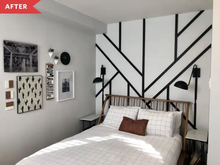 Graphic Wood Trim Accent Wall