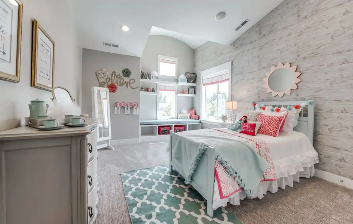 Gray teenage bedroom decor