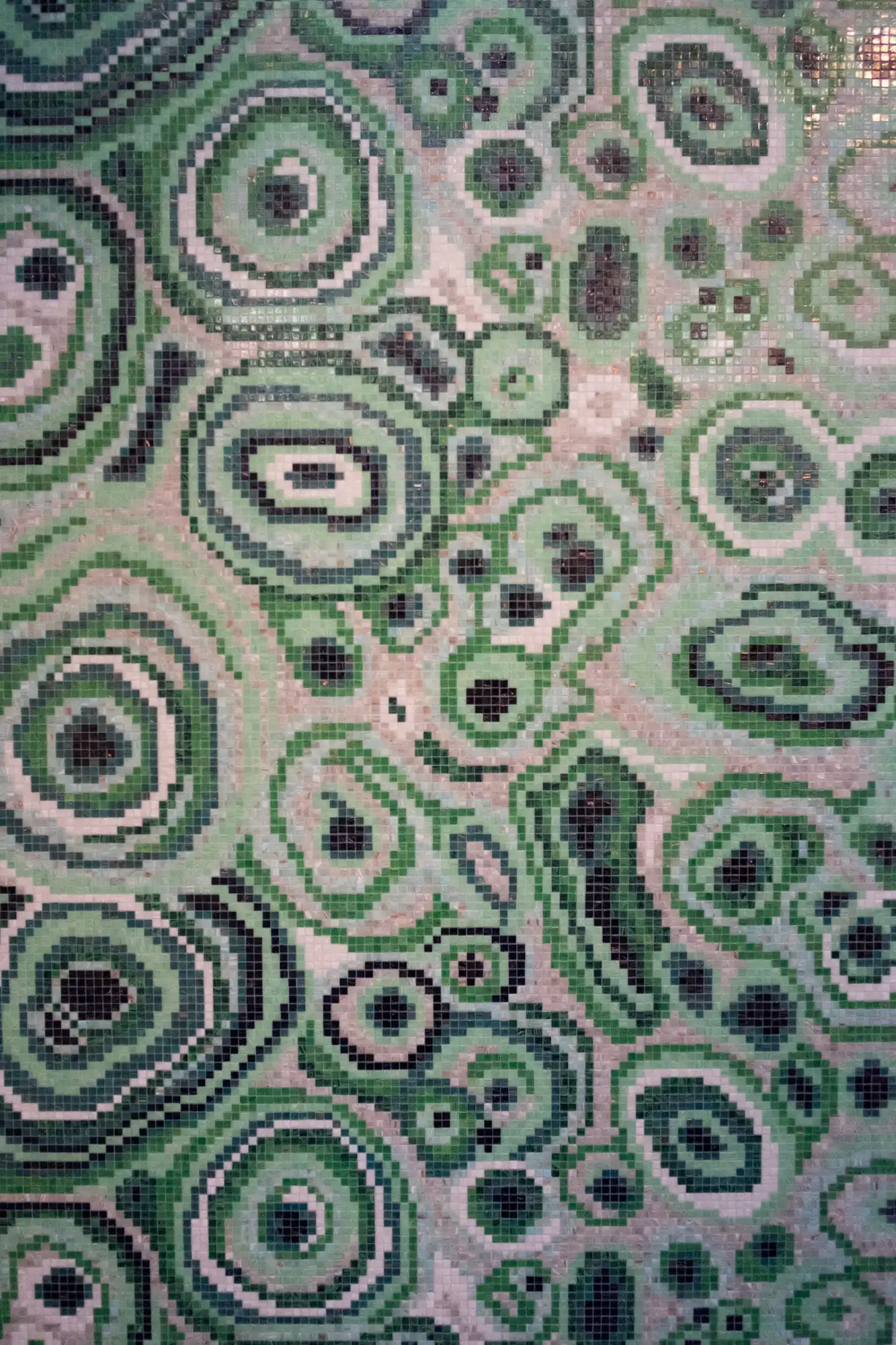 Green Bisazza bathroom mosaic tiles