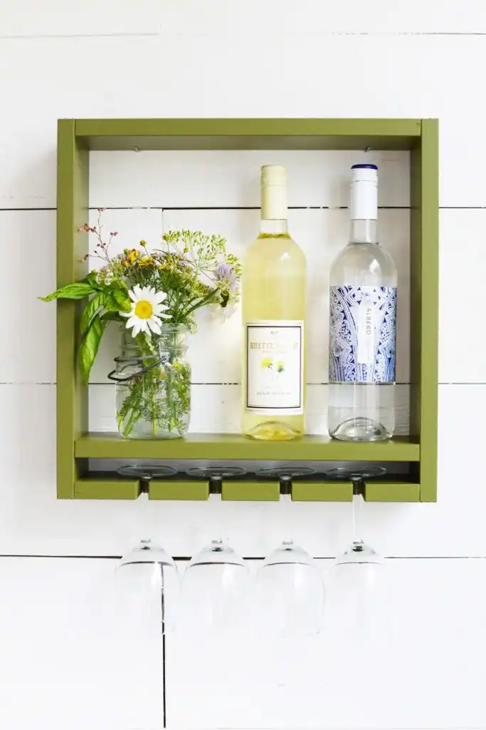 Green Hanging Wine Rack