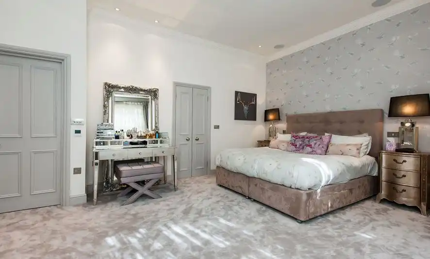 Grey Accent Bedroom with Dressing table