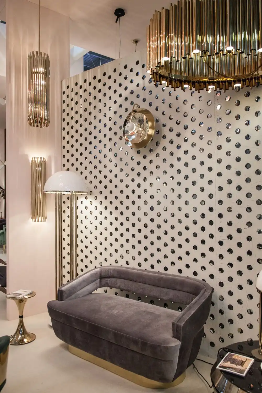 Grey with gold base Russel Sofa