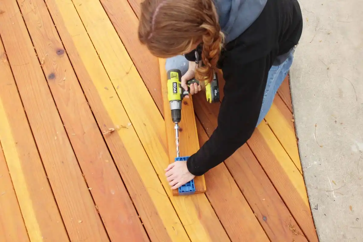 How to Install Modern Pergola Rafters Without Brackets - drill holes
