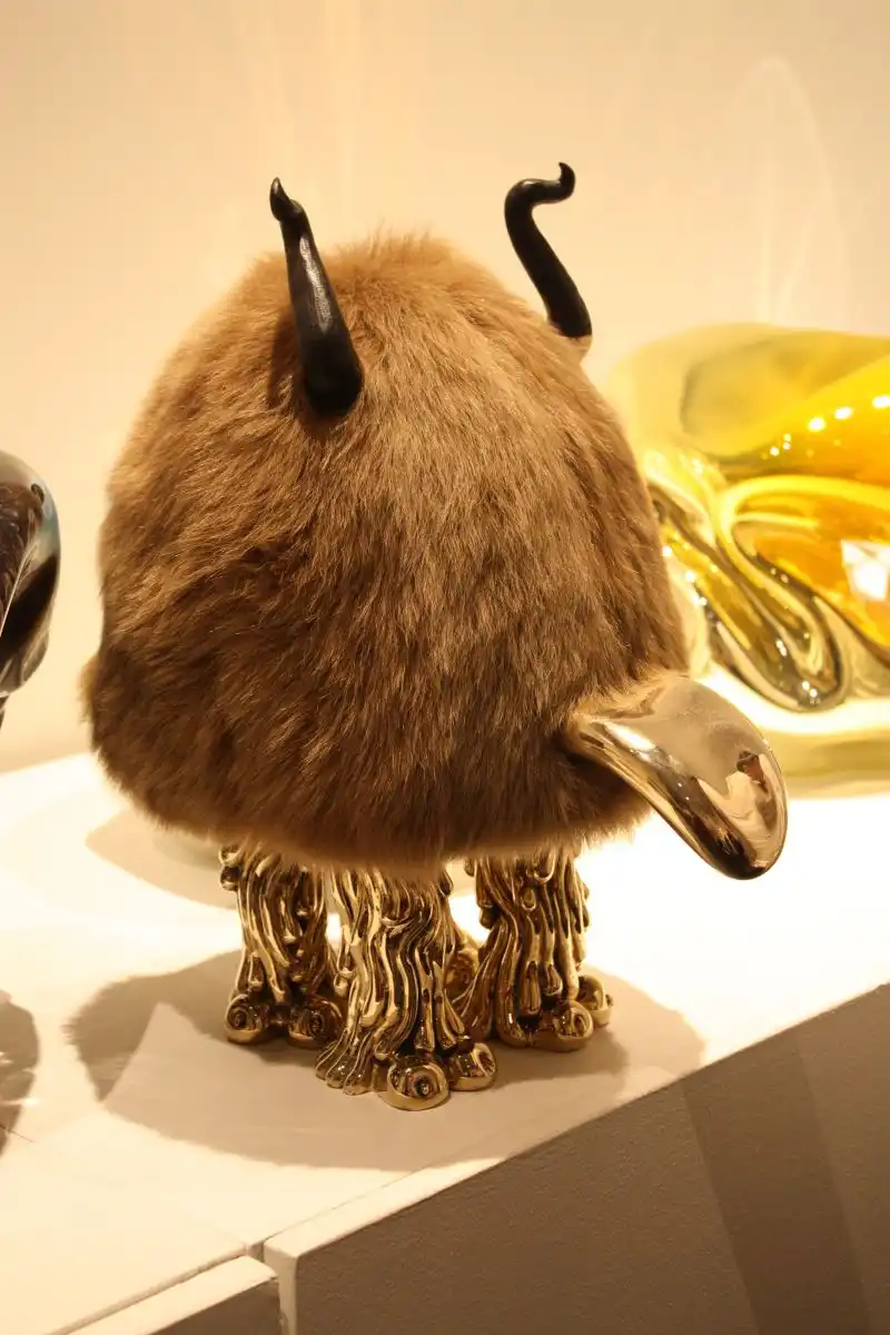 In addition to the beaded furniture and accessories, the Haas Brothers have created a series of mini beasts like this one.