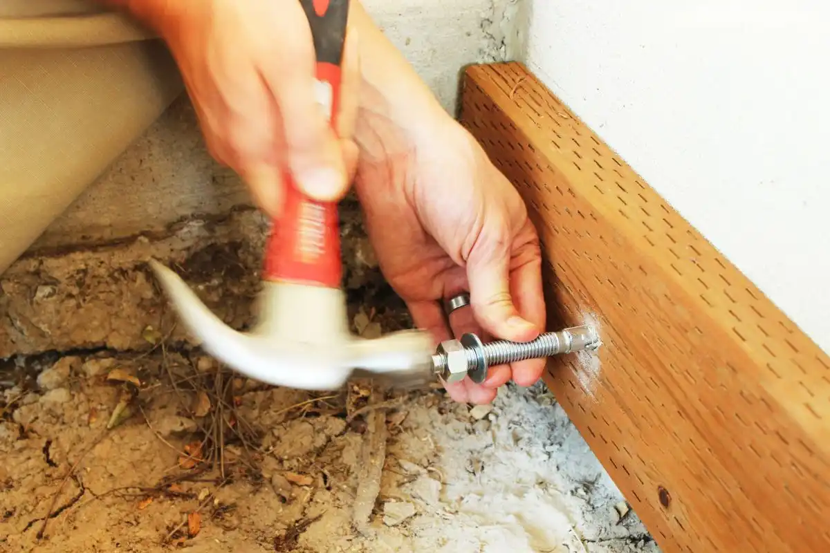 How to Mount a Deck Frame to Concrete Foundation 12