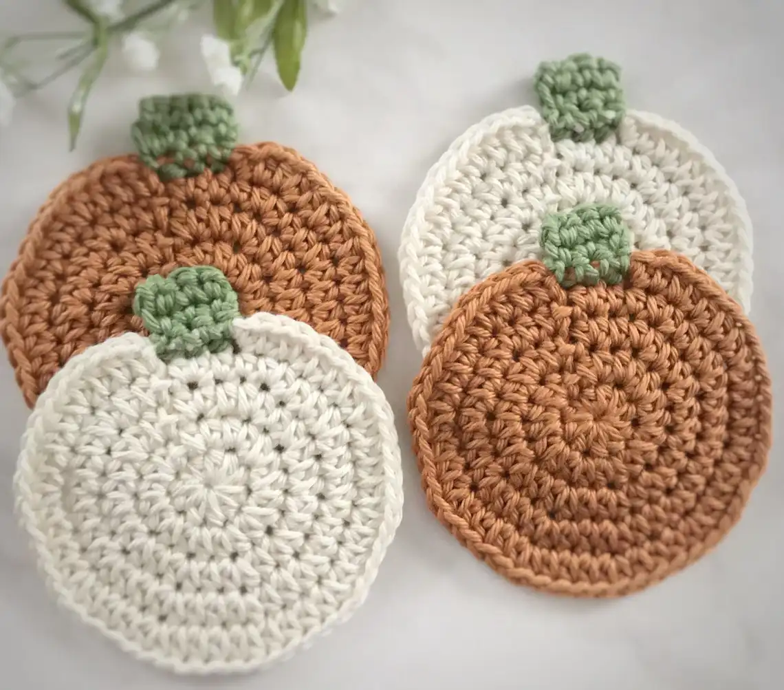 Handmade Pumpkin Coasters